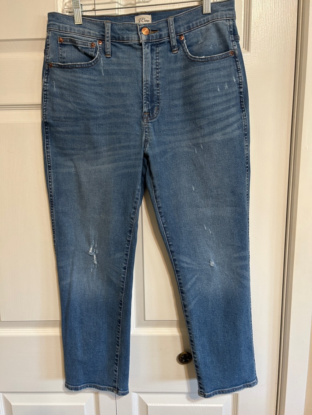 J. Crew Cropped Ankle Jeans in Medium Blue Wash